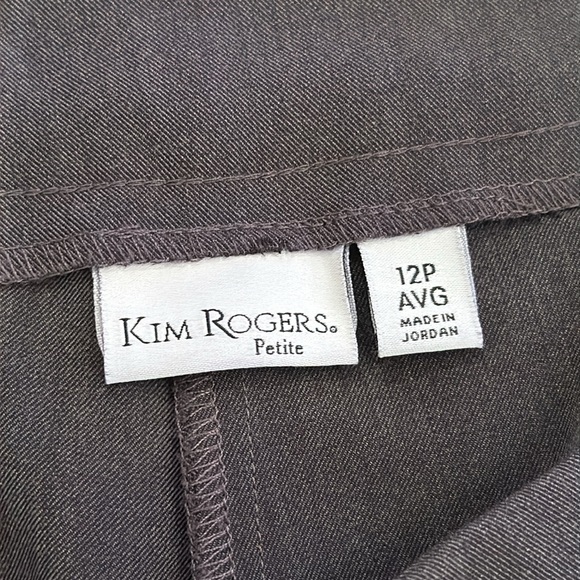 KIM ROGERS Pant Charcoal Gray Flat Front No Pockets Smooth Fit 12 P - Picture 7 of 9